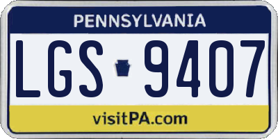 PA license plate LGS9407