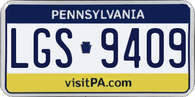 PA license plate LGS9409