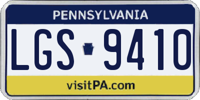 PA license plate LGS9410