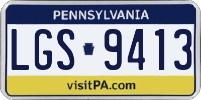 PA license plate LGS9413