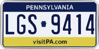 PA license plate LGS9414