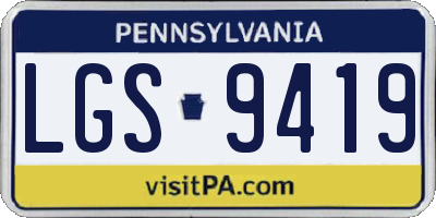PA license plate LGS9419