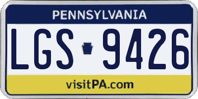 PA license plate LGS9426