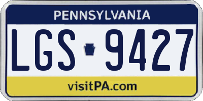 PA license plate LGS9427