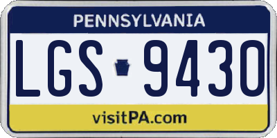 PA license plate LGS9430