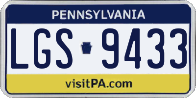 PA license plate LGS9433