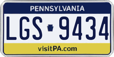 PA license plate LGS9434