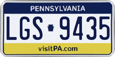 PA license plate LGS9435