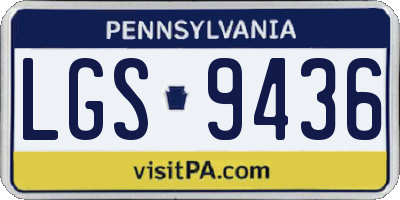 PA license plate LGS9436
