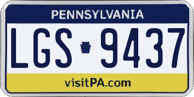 PA license plate LGS9437