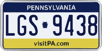 PA license plate LGS9438