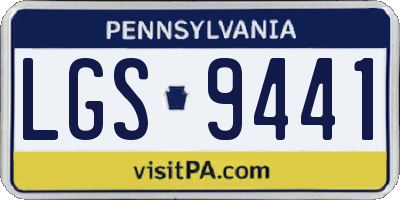 PA license plate LGS9441