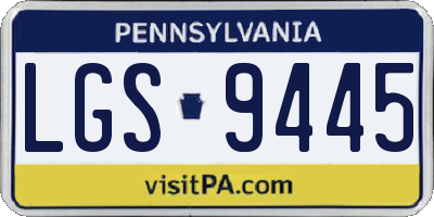 PA license plate LGS9445