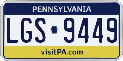 PA license plate LGS9449