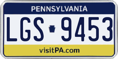 PA license plate LGS9453
