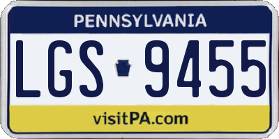 PA license plate LGS9455