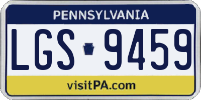 PA license plate LGS9459