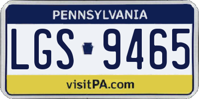 PA license plate LGS9465
