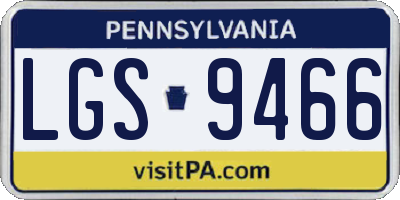 PA license plate LGS9466