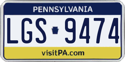 PA license plate LGS9474