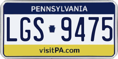 PA license plate LGS9475
