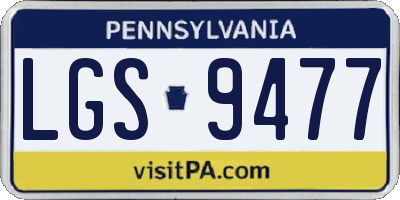 PA license plate LGS9477