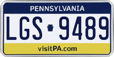 PA license plate LGS9489