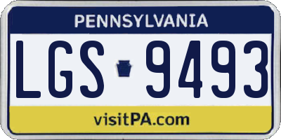 PA license plate LGS9493
