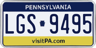 PA license plate LGS9495