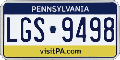 PA license plate LGS9498