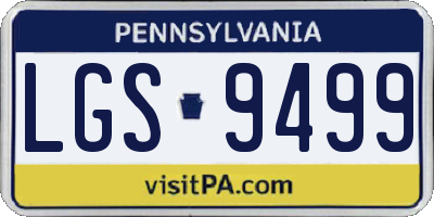 PA license plate LGS9499