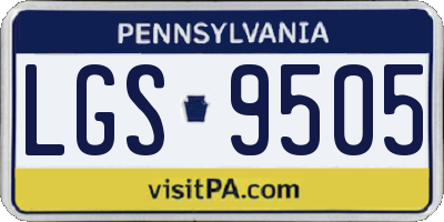 PA license plate LGS9505