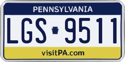 PA license plate LGS9511