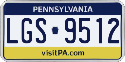 PA license plate LGS9512