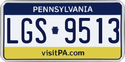 PA license plate LGS9513