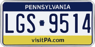 PA license plate LGS9514