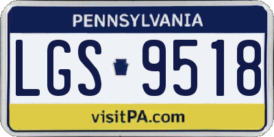PA license plate LGS9518