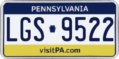 PA license plate LGS9522