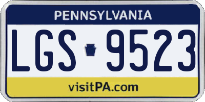 PA license plate LGS9523