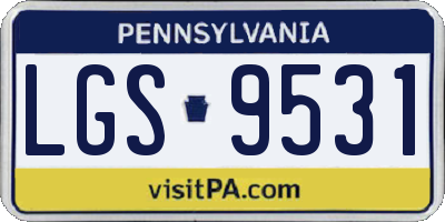 PA license plate LGS9531