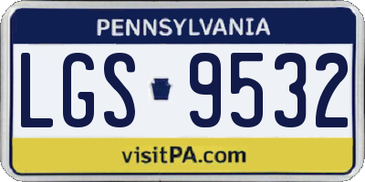 PA license plate LGS9532