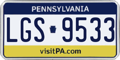PA license plate LGS9533