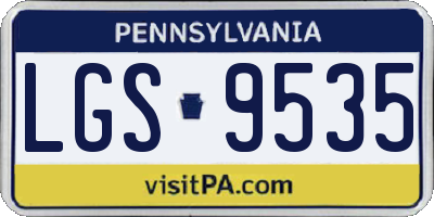 PA license plate LGS9535