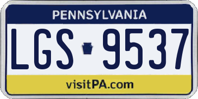 PA license plate LGS9537