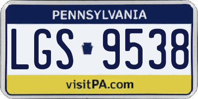 PA license plate LGS9538