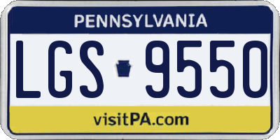 PA license plate LGS9550