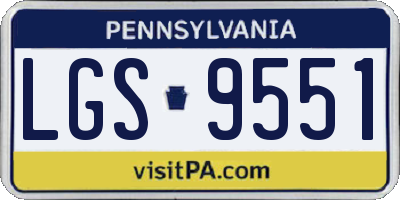 PA license plate LGS9551