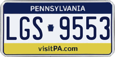 PA license plate LGS9553