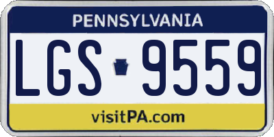 PA license plate LGS9559