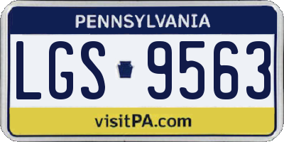 PA license plate LGS9563